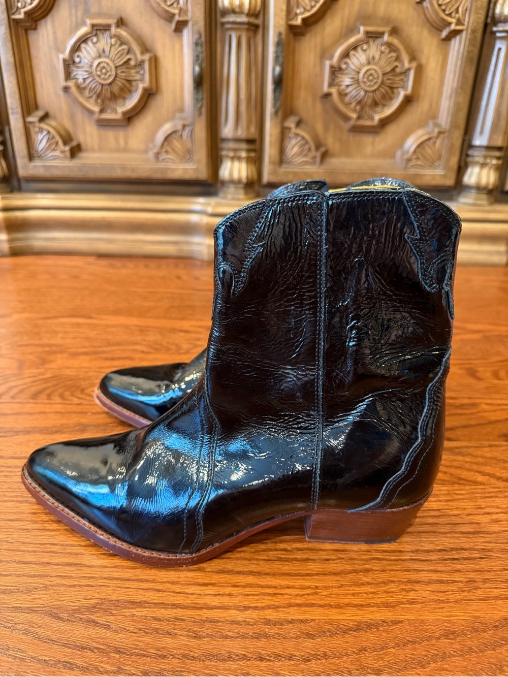 Free People New Frontier Western Boots Black Leather Size 10